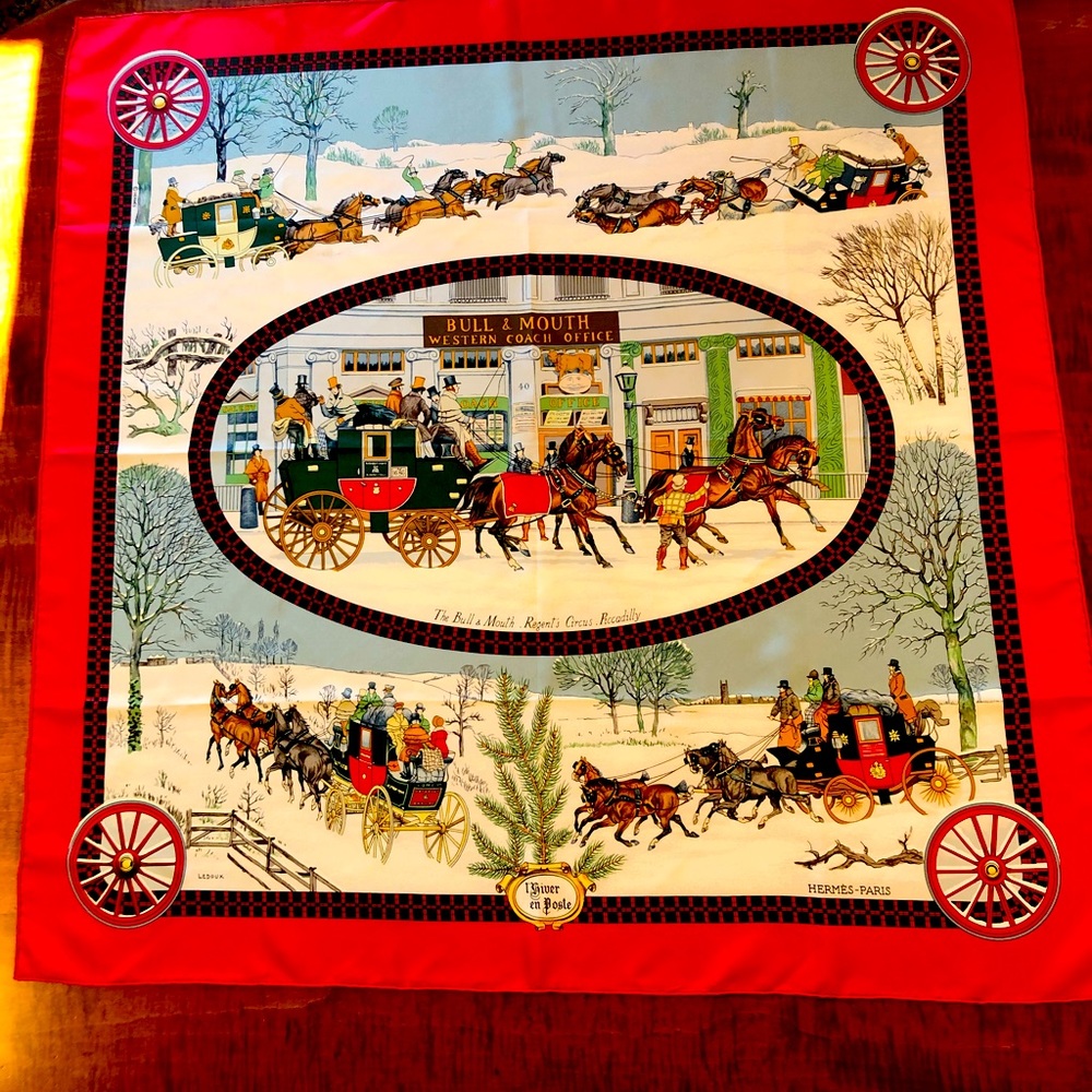 Hermès Paris 35 inches square silk scarf